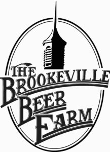 Logo for The Brookeville Beer Farm featuring a steeple icon inside an oval border.