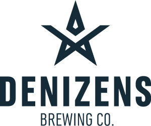 Logo for Denizens Brewing Co. featuring a stylized star icon above the text.